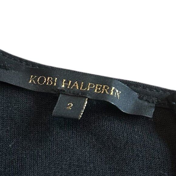 Kobi Halperin Black Shift Dress Sleeveless Defined Waist Stretch Size 2 Women's - Picture 12 of 12